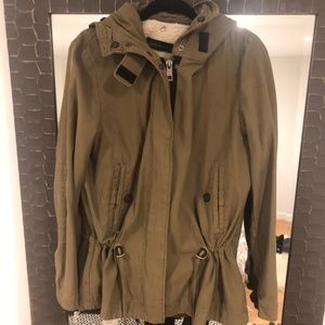 Zara Army Green Hooded Jacket